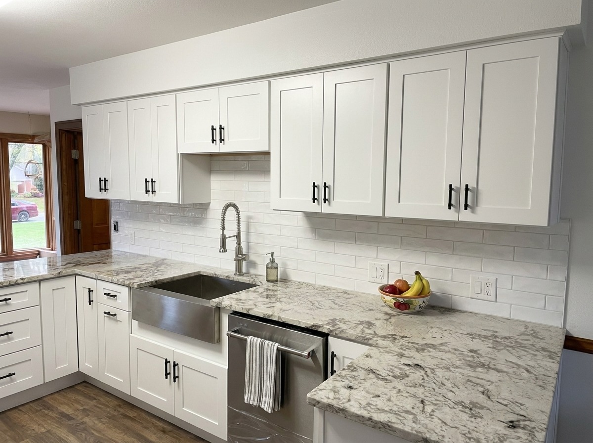 Waterfall-Edge Kitchen